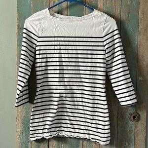 Merona women’s XS 3/4 sleeve black white striped blouse